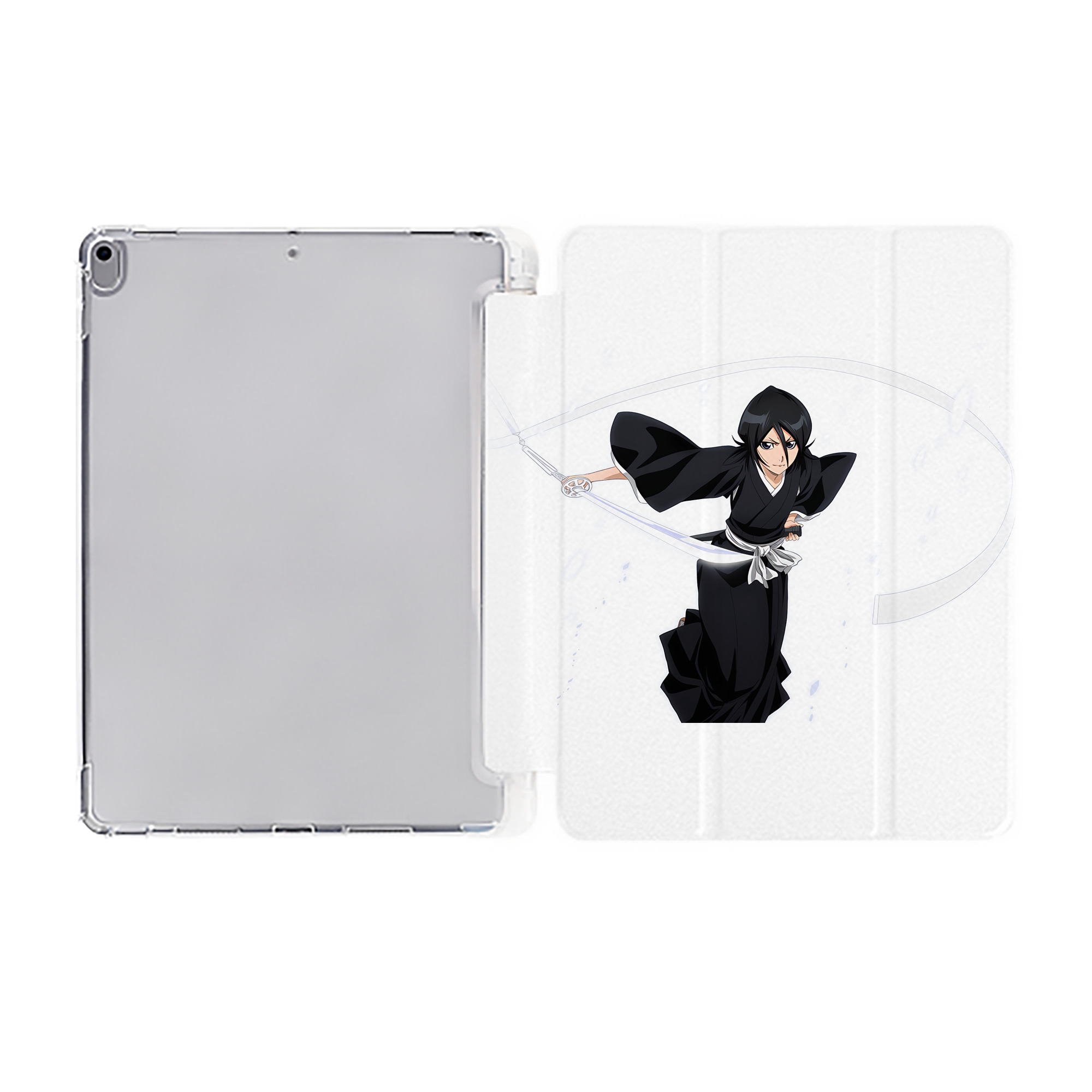 （画像用） ブリーチ 朽木ルキア BLEACH Kuchiki Rukia IPad ケース ペン収納付き 三つ折りスタンド PUレザー×シリコン 対応機種9.5/10.5/10.9インチ